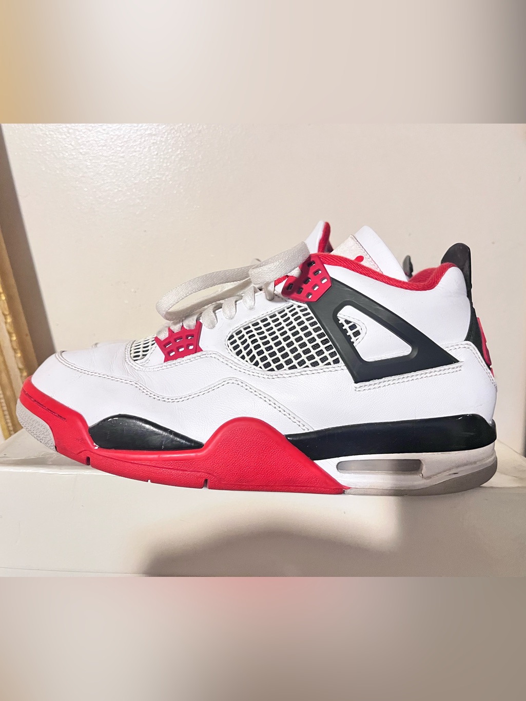 2020 Mens Nike Air Jordan 4 Og Fire Red White Black Red Size 9 Used